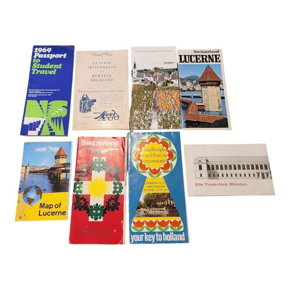 Mixed Vintage Ephemera Lot Of‎ European Travel Maps Brochures